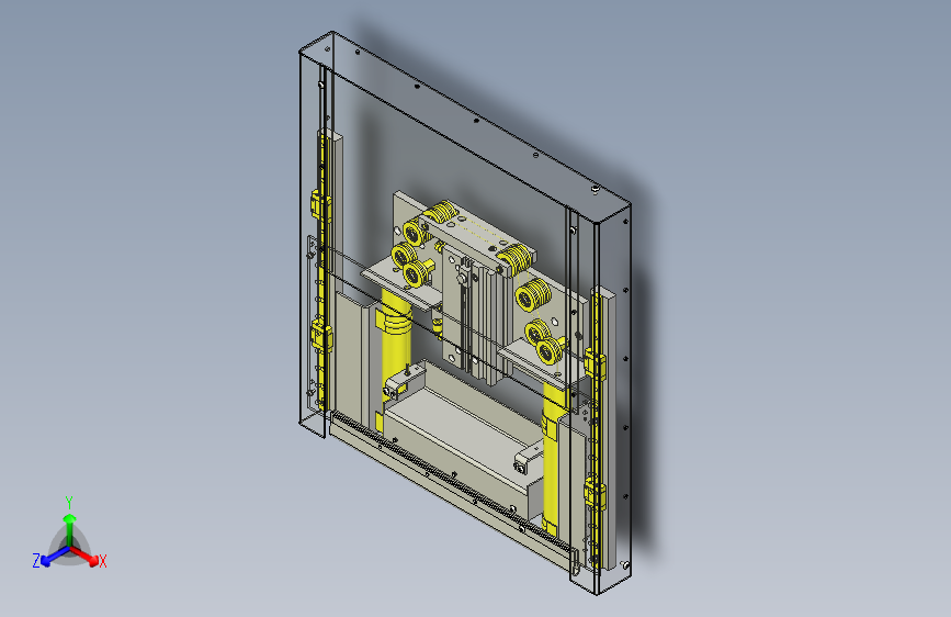 一种半自动门3D图模型