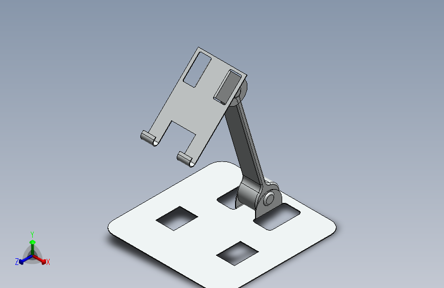 用Solidworks设计的冲压金属手机支架