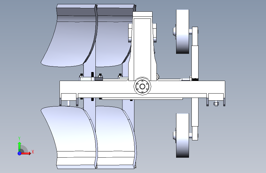 翻转犁 说明书+cad) 正面视图