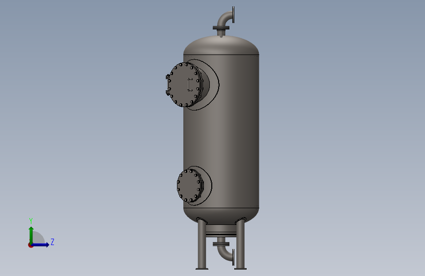 多介质过滤器φ1000mm 左侧视图