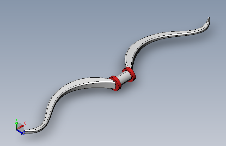 1094-Solidworks中的木制弓=弓弩