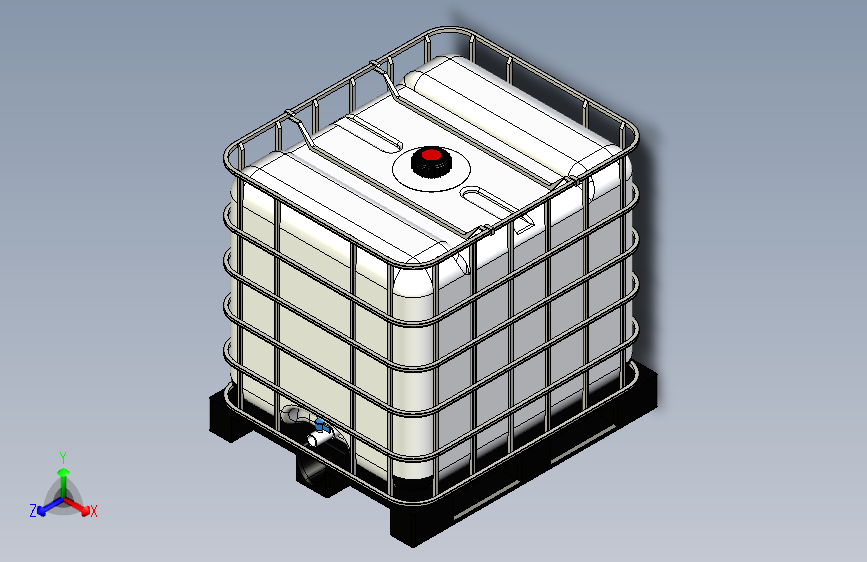 G043594-1000升中型散装容器（IBC）储罐，带托盘和笼子=集装箱容器