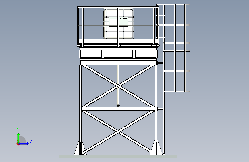 G043775-metal+structure+for+oil+tank=集装箱容器 左侧视图
