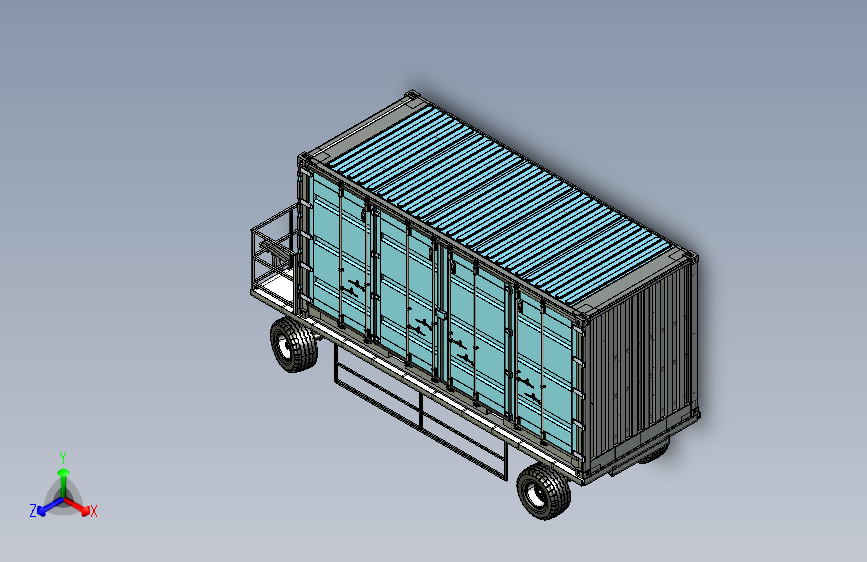 G044528-集装箱工作坊拖车=集装箱容器