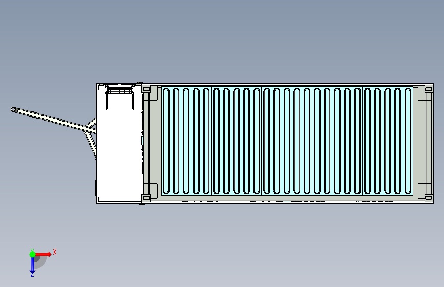G044528-集装箱工作坊拖车=集装箱容器 俯视图