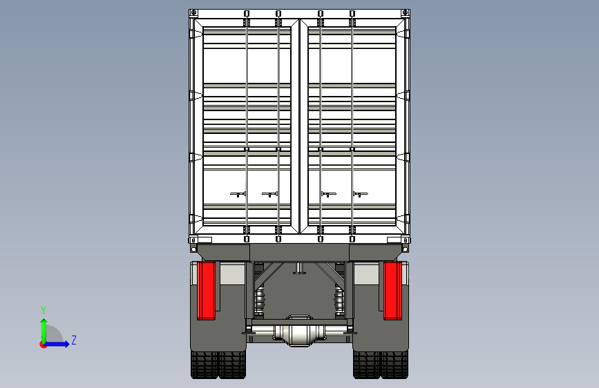 G045130-容器支架拖车(容器)=集装箱容器 左侧视图