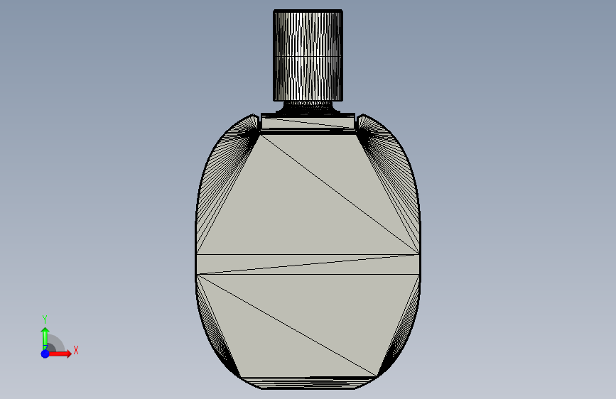 G045466-椭圆形方形迪普蒂克香水瓶带盖=集装箱容器 正面视图