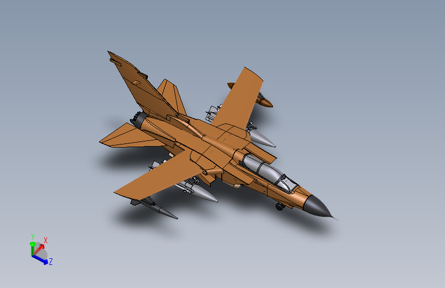 歼轰7 JH-7飞豹歼击轰炸机3D模型图纸 SolidWorks设计