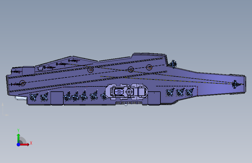 辽宁舰航母(含舰载机)三维建模图纸 NX设计