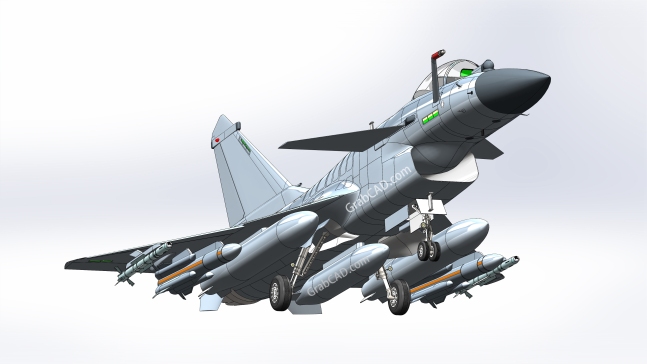 歼10 j-10b j-10y战斗机模型3D图纸 x_t STEP格式