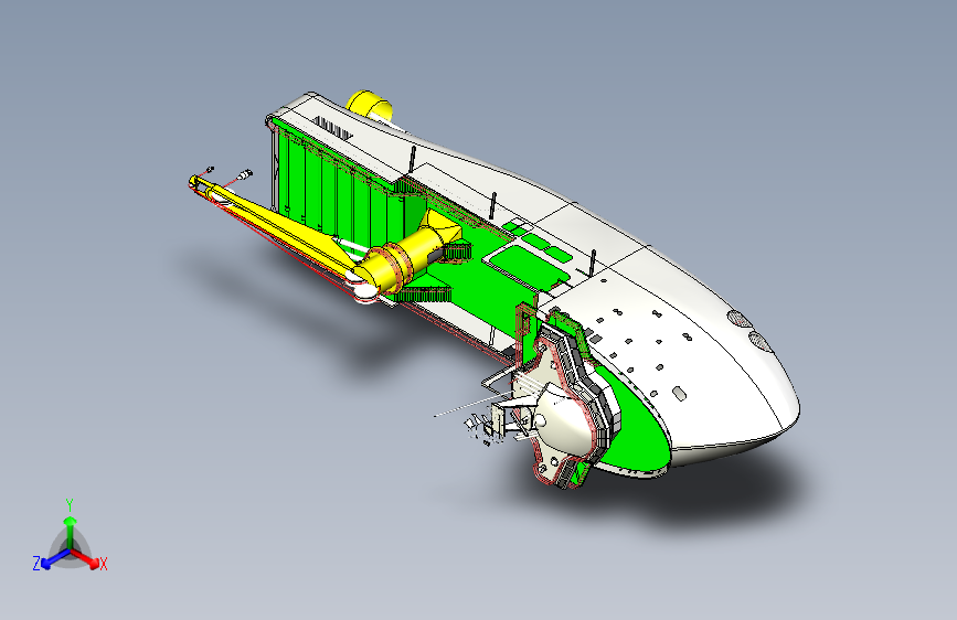 G045934-3D+Xbow+90米长的船=轮船船体