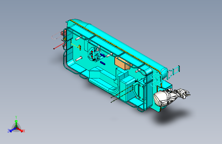 G045941-3D浮桥船=轮船船体