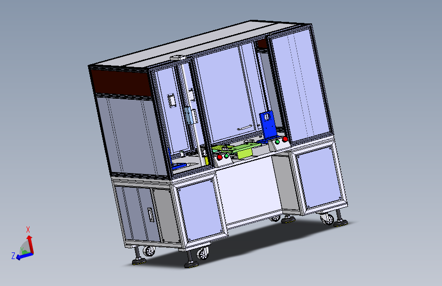 台进出载具的镭雕或焊接半自动机3D图纸