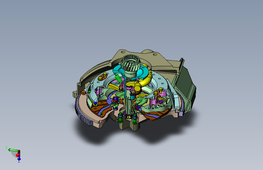 吉尔130汽车离合器半剖结构3D模型 solidworks设计