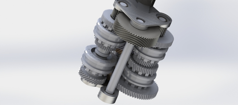 双离合器传动齿轮箱3D数模图纸 Solidworks设计 附STEP