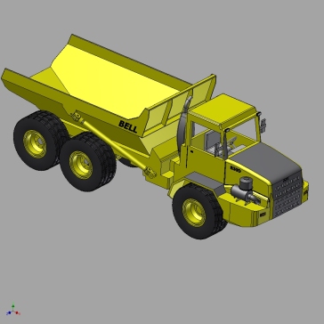 G058198-Bell B30 自卸卡车用于3D打印 - 比例1_32=卡车吊车