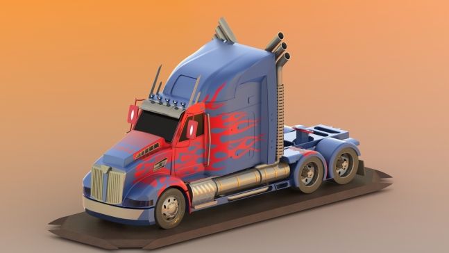 G058267-Western Star 5700 _ Transformers Optimus Prime=卡车吊车