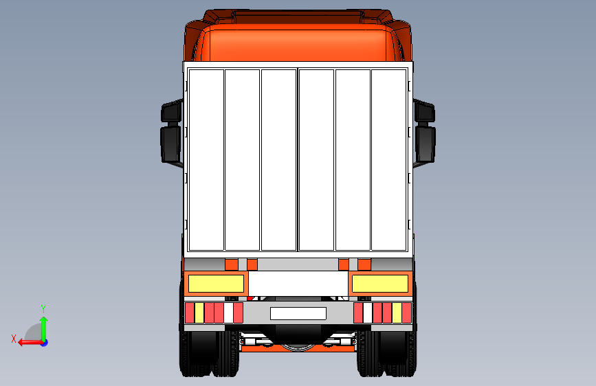 G058276-半挂车=卡车吊车 背面视图