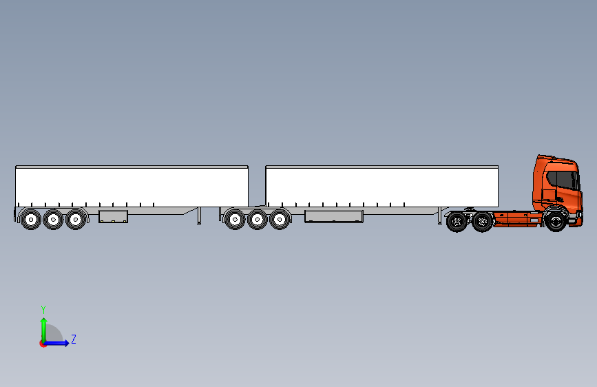 G058276-半挂车=卡车吊车 左侧视图