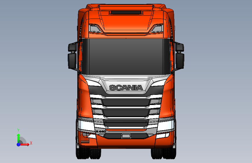 G058276-半挂车=卡车吊车 正面视图