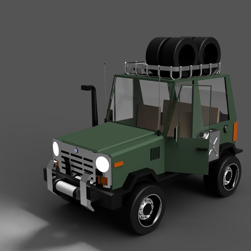 G058405-简单的卡通吉普车=卡车吊车