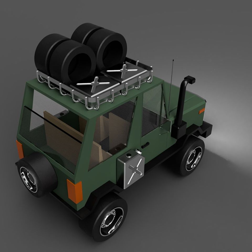 G058405-简单的卡通吉普车=卡车吊车