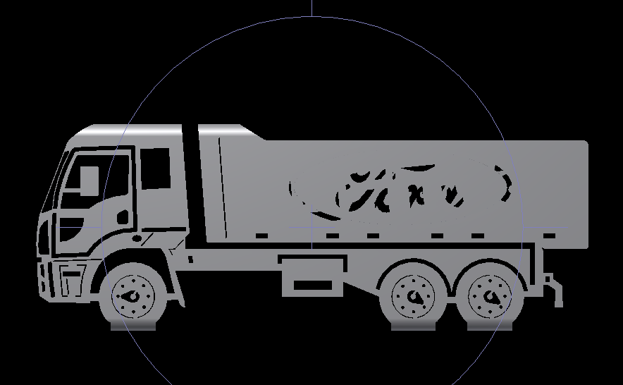 G058555-卡车切割激光=卡车吊车