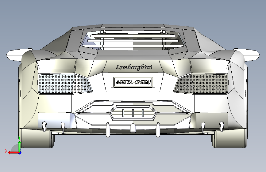G059352-Lemborghini Aventador=汽车轿车SUV 背面视图