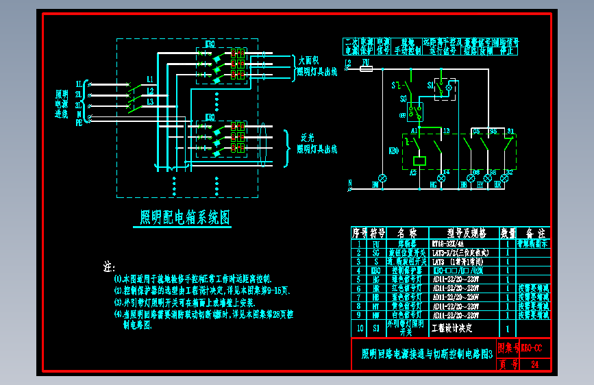 KB0-CC-24照明回路电源接通与切断控制电路图3