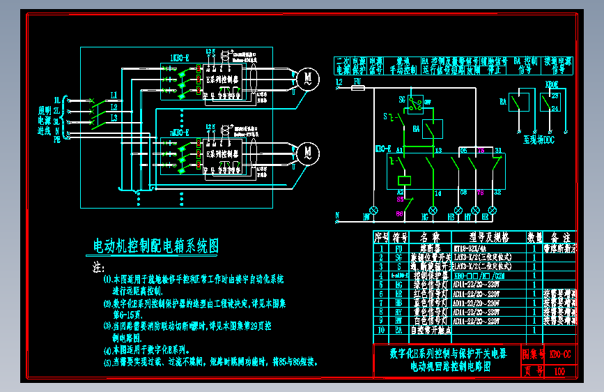 KB0-CC-100E系列电动机回路控制电路图