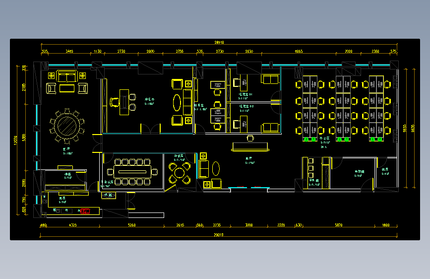 办公室布局方案CAD3