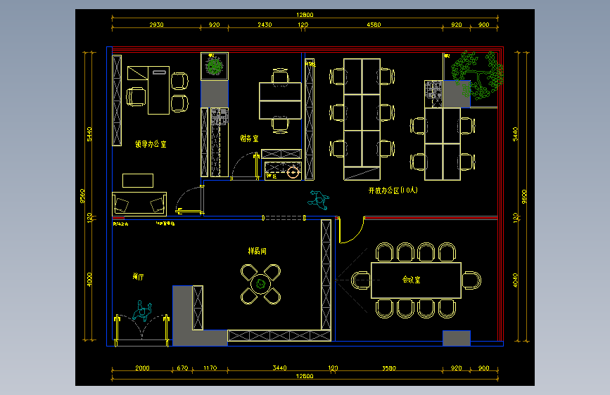 办公室布局方案CAD4