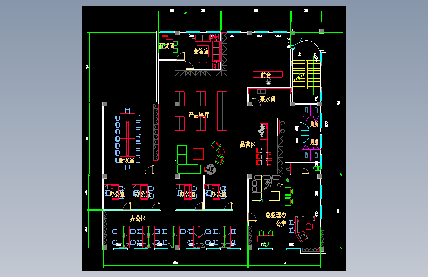 办公室布局方案CAD9