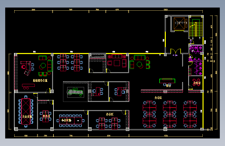 办公室布局方案CAD10
