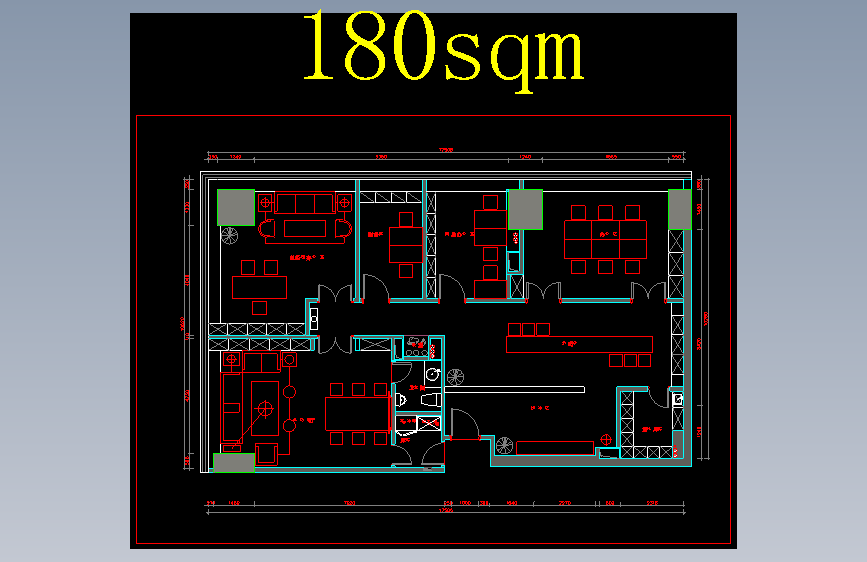 办公室布局方案CAD14