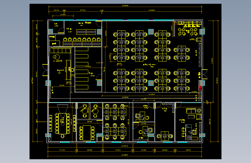 办公室布局方案CAD15