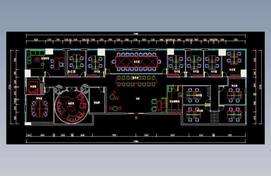 办公室布局方案CAD18