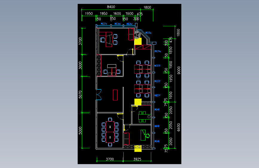 办公室布局方案CAD24