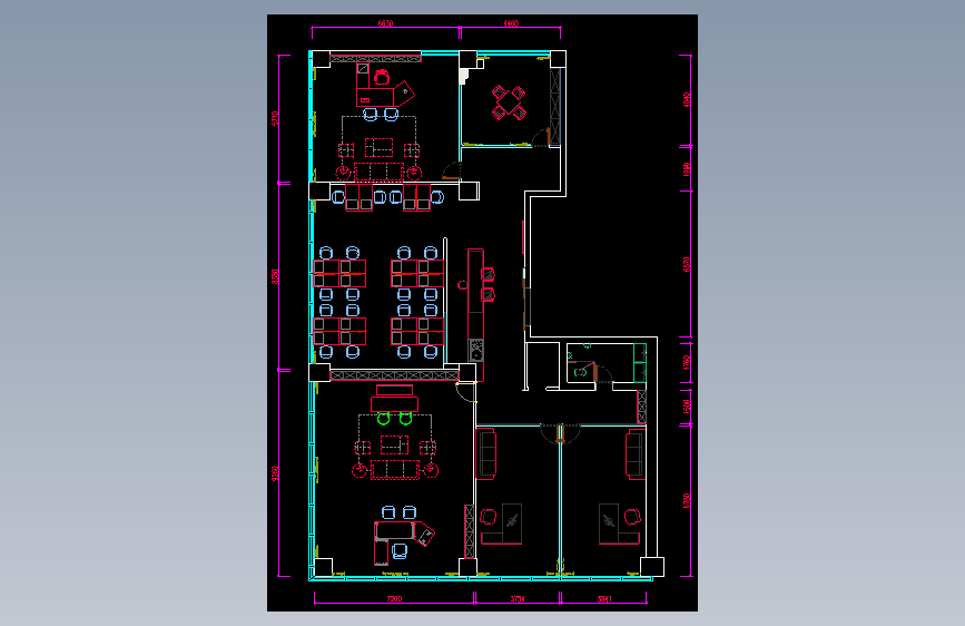 办公室布局方案CAD29