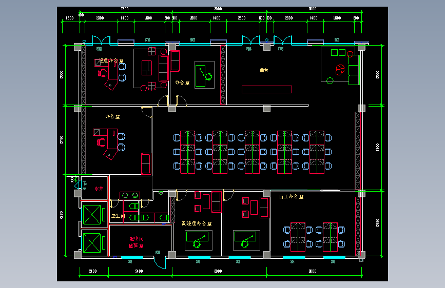 办公室布局方案CAD30