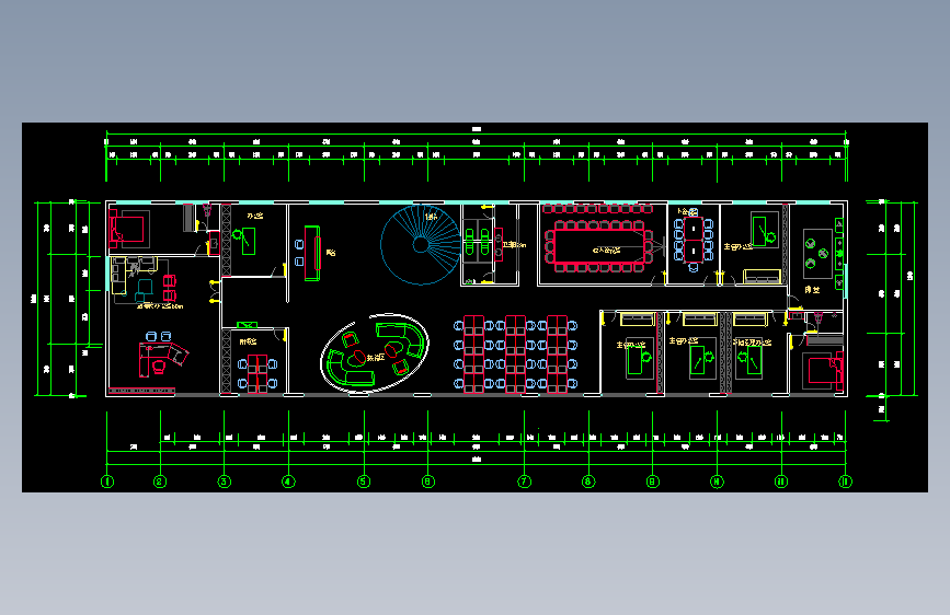 办公室布局方案CAD33