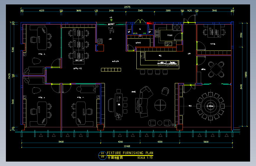 办公室布局方案CAD48
