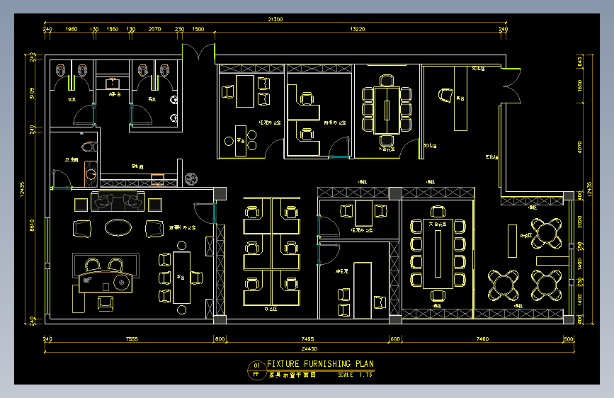 办公室布局方案CAD49