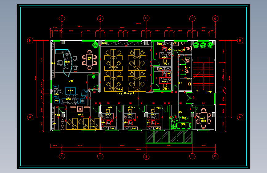 办公室布局方案CAD50