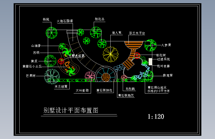 庭院83某私人别墅设计平面布置图