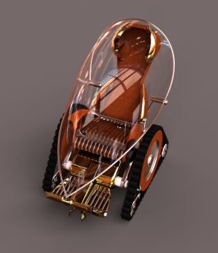 蒸汽朋克造型轮椅3D图纸 IGS格式