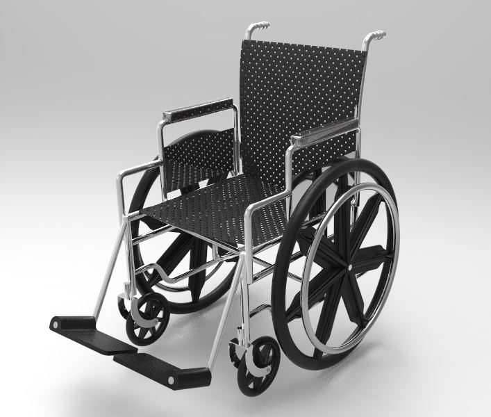 Wheelchair普通医疗轮椅3D图纸 IGS格式
