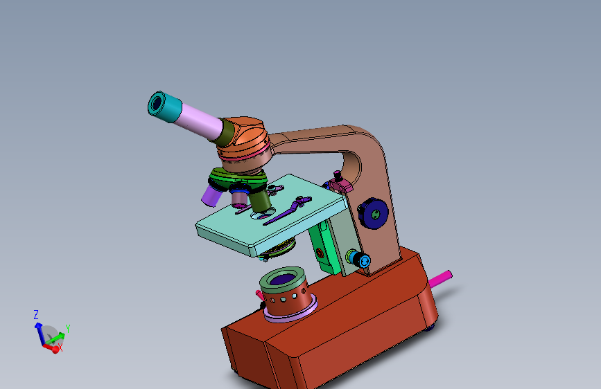 简易显微镜3D模型图纸 x_t格式
