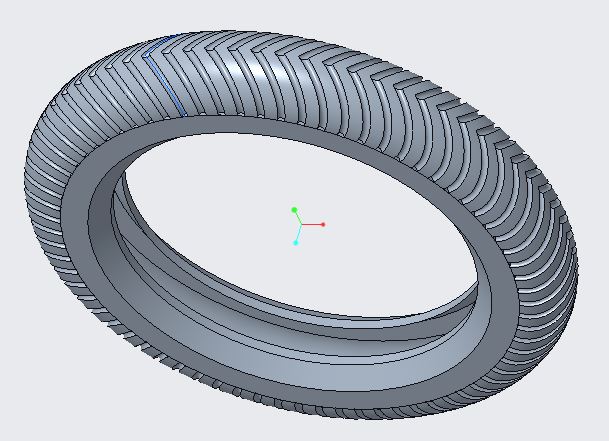 3D建模的轮胎带有人字形花纹 _ Creo Parametric