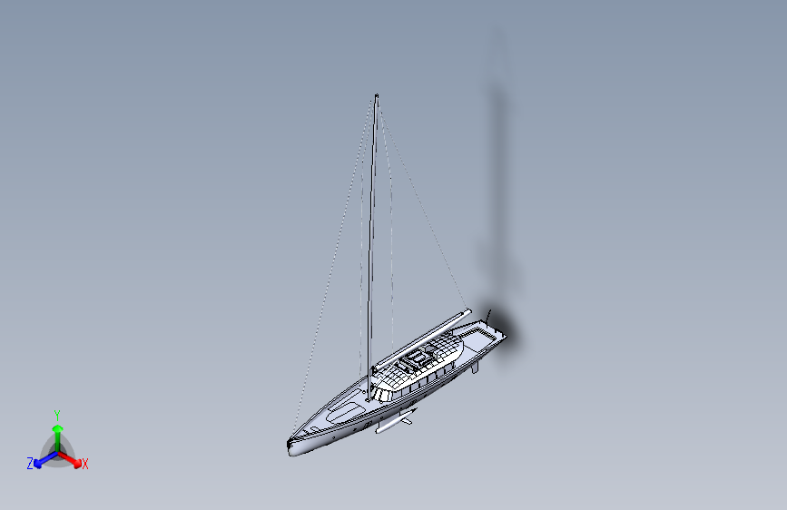 G046100-70米游艇布局=轮船船体